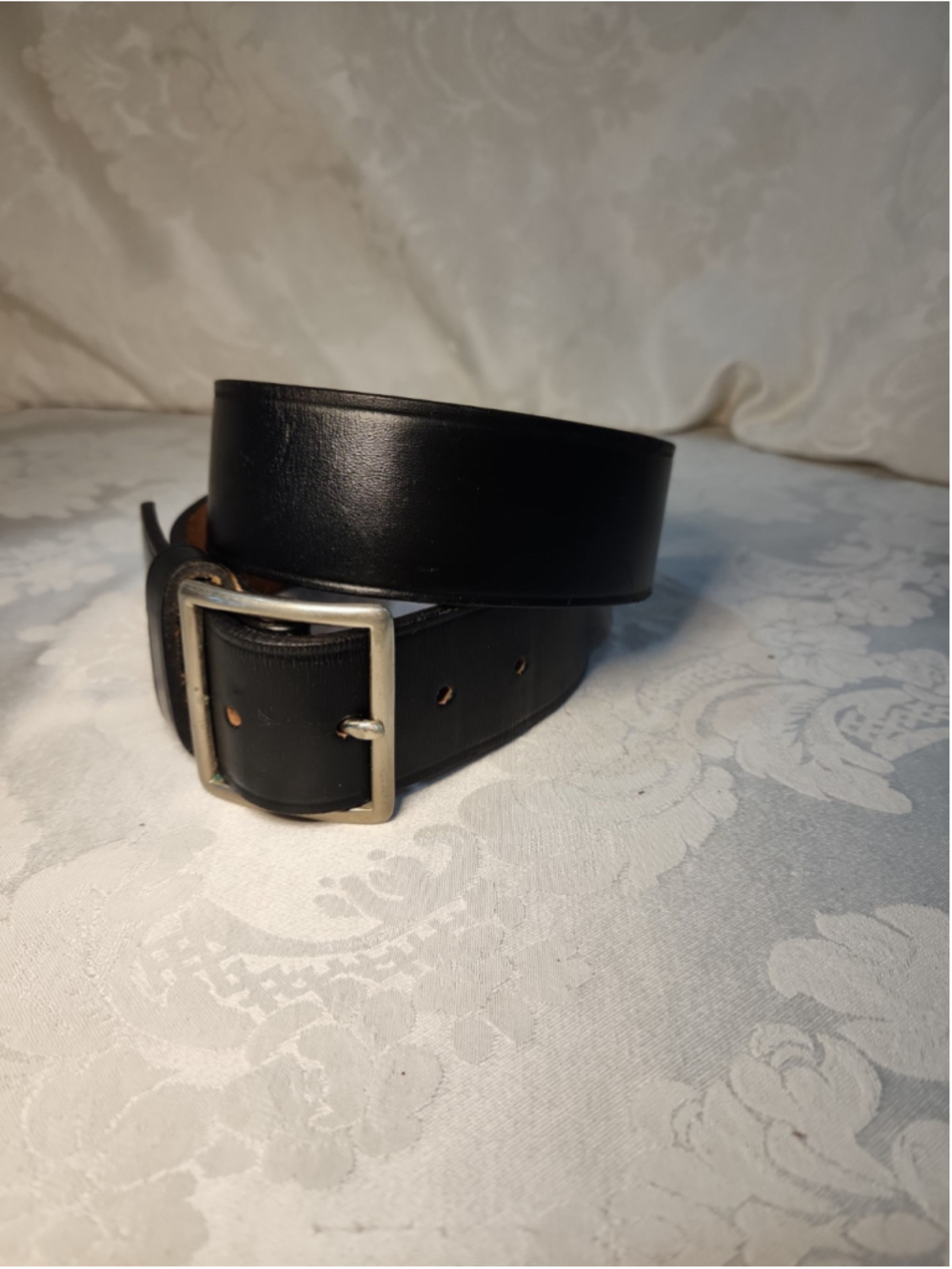 Vtg Jay Pee Blk Leather Belt Sz 32, EUC
